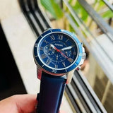 Buy Shop Fossil Grant Chronograph Blue Dial Blue Leather Strap Watch for Men - FS5373 USA Online