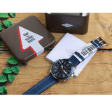 Buy Shop Fossil Grant Chronograph Blue Dial Blue Leather Strap Watch for Men - FS5373 USA Online