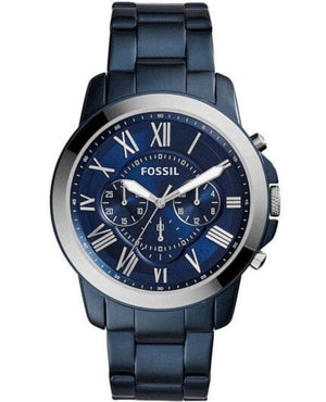 Buy Shop Fossil Grant Chronograph Blue Dial Blue Steel Strap Watch for Men - FS5230 USA Online