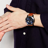 Buy Shop Fossil Grant Chronograph Blue Dial Brown Leather Strap Watch for Men - FS5151 USA Online