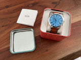 Buy Shop Fossil Grant Chronograph Blue Dial Brown Leather Strap Watch for Men - FS5184 USA Online