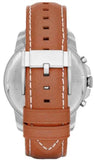Buy Shop Fossil Grant Chronograph Blue Dial Brown Leather Strap Watch for Men - FS5184 USA Online