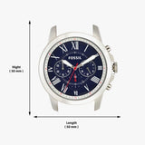 Buy Shop Fossil Grant Chronograph Blue Dial Brown Leather Strap Watch for Men - FS5210 USA Online