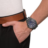 Buy Shop Fossil Grant Chronograph Blue Dial Grey Steel Strap Watch for Men - FS4831 USA Online