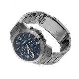Buy Shop Fossil Grant Chronograph Blue Dial Grey Steel Strap Watch for Men - FS4831 USA Online