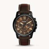 Buy Shop Fossil Grant Chronograph Brown Dial Brown Leather Strap Watch for Men - FS5088 USA Online