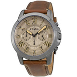 Buy Shop Fossil Grant Chronograph Brown Dial Brown Leather Strap Watch for Men - FS5214 USA Online