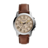 Buy Shop Fossil Grant Chronograph Brown Dial Brown Leather Strap Watch for Men - FS5214 USA Online