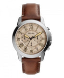 Buy Shop Fossil Grant Chronograph Brown Dial Brown Leather Strap Watch for Men - FS5214 USA Online