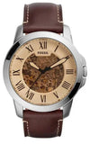 Buy Shop Fossil Grant Chronograph Cream Dial Brown Leather Strap Watch for Men - ME3122 USA Online