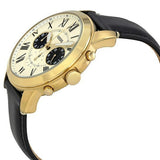 Buy Shop Fossil Grant Chronograph White Dial Black Leather Strap Watch for Men - FS5272 USA Online