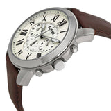 Buy Shop Fossil Pilot Chronograph White Dial Brown Leather Strap Watch for Men - FS5146 USA Online