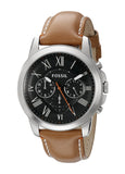 Buy Shop Fossil Grant Chronograph Green Dial Brown Leather Strap Watch for Men - FS4918 USA Online