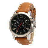 Buy Shop Fossil Grant Chronograph Green Dial Brown Leather Strap Watch for Men - FS4918 USA Online
