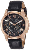 Buy Shop Fossil Grant Chronograph Grey Dial Black Leather Strap Watch for Men - FS5085 USA Online