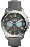 Buy Shop Fossil Grant Chronograph Gunmetal Grey Dial Grey Leather Strap Watch for Men - FS5183 USA Online