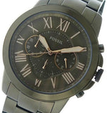 Buy Shop Fossil Grant Chronograph Olive Green Dial Green Steel Strap Watch for Men - FS5375 USA Online