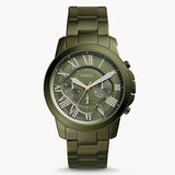 Buy Shop Fossil Grant Chronograph Olive Green Dial Green Steel Strap Watch for Men - FS5375 USA Online