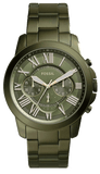 Buy Shop Fossil Grant Chronograph Olive Green Dial Green Steel Strap Watch for Men - FS5375 USA Online