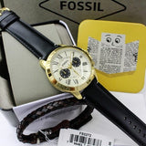 Buy Shop Fossil Grant Chronograph White Dial Black Leather Strap Watch for Men - FS5272 USA Online
