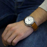 Buy Shop Fossil Grant Chronograph White Dial Brown Leather Strap Watch for Men - FS5060 USA Online