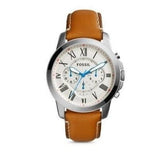 Buy Shop Fossil Grant Chronograph White Dial Brown Leather Strap Watch for Men - FS5060 USA Online