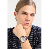 Buy Shop Fossil Grant Chronograph White Dial Brown Leather Strap Watch for Men - FS5344 USA Online