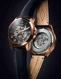 Buy Shop Fossil Grant Mechanical Blue Dial Blue Leather Strap Watch for Men - ME3054 USA Online
