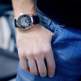 Buy Shop Fossil Grant Mechanical Blue Dial Blue Leather Strap Watch for Men - ME3054 USA Online