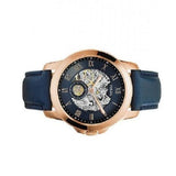Buy Shop Fossil Grant Mechanical Blue Dial Blue Leather Strap Watch for Men - ME3054 USA Online
