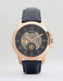 Buy Shop Fossil Grant Mechanical Blue Dial Blue Leather Strap Watch for Men - ME3054 USA Online