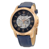 Buy Shop Fossil Grant Mechanical Blue Dial Blue Leather Strap Watch for Men - ME3054 USA Online