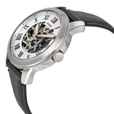 Buy Shop Fossil Grant Automatic Skeleton White Dial Black Leather Strap Watch for Men - ME3101 USA Online