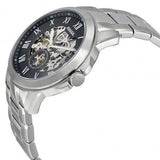 Buy Shop Fossil Grant Skeleton Black Dial Silver Steel Strap Watch for Men - ME3055 USA Online