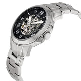 Buy Shop Fossil Grant Skeleton Black Dial Silver Steel Strap Watch for Men - ME3055 USA Online