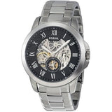 Buy Shop Fossil Grant Skeleton Black Dial Silver Steel Strap Watch for Men - ME3055 USA Online