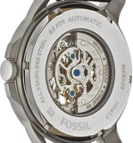 Buy Shop Fossil Grant Skeleton White Dial Black Leather Strap Watch for Men - ME3053 USA Online