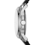 Buy Shop Fossil Grant Skeleton White Dial Black Leather Strap Watch for Men - ME3053 USA Online
