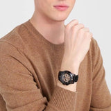 Buy Shop Fossil Grant Sport Automatic Skeleton Black Dial Black Leather Strap Watch for Men - ME3138 USA Online