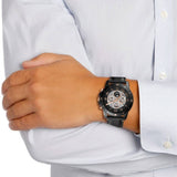 Buy Shop Fossil Grant Sport Automatic Skeleton Black Dial Black Leather Strap Watch for Men - ME3138 USA Online