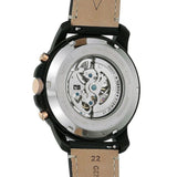 Buy Shop Fossil Grant Sport Automatic Skeleton Black Dial Black Leather Strap Watch for Men - ME3138 USA Online
