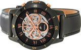 Buy Shop Fossil Grant Sport Automatic Skeleton Black Dial Black Leather Strap Watch for Men - ME3138 USA Online
