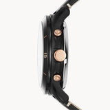 Buy Shop Fossil Grant Sport Automatic Skeleton Black Dial Black Leather Strap Watch for Men - ME3138 USA Online