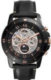 Buy Shop Fossil Grant Sport Automatic Skeleton Black Dial Black Leather Strap Watch for Men - ME3138 USA Online