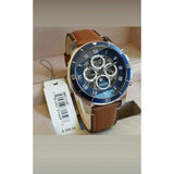Buy Shop Fossil Grant Sport Automatic Skeleton Blue Dial Brown Leather Strap Watch for Men - ME3140 USA Online