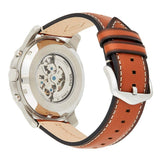 Buy Shop Fossil Grant Sport Automatic Skeleton Blue Dial Brown Leather Strap Watch for Men - ME3140 USA Online