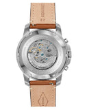 Buy Shop Fossil Grant Sport Automatic Skeleton Blue Dial Brown Leather Strap Watch for Men - ME3140 USA Online