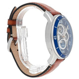 Buy Shop Fossil Grant Sport Automatic Skeleton Blue Dial Brown Leather Strap Watch for Men - ME3140 USA Online