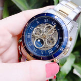 Buy Shop Fossil Grant Sport Automatic Skeleton Blue Dial Two Tone Steel Strap Watch for Men - ME3141 USA Online