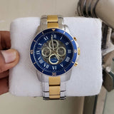 Buy Shop Fossil Grant Sport Automatic Skeleton Blue Dial Two Tone Steel Strap Watch for Men - ME3141 USA Online
